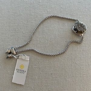 NWT Kendra Scott “Cynthia” Platinum Drusy Bracelet- Rhodium Plated Silve…